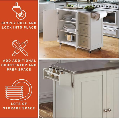 homestyles Dolly Madison Off-White Kitchen Cart