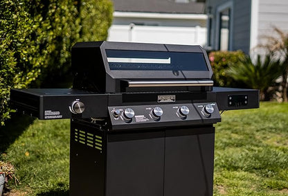 Monument Grills Denali Series, Denali 425 4-Burner Liquid Propane Gas Smart BBQ Grill Stainless Steel with BBQ Cover (2 items)