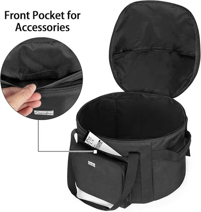 samdew Portable Grill Carry Bag Compatible with Weber Smokey Joe 14-Inch Portable Grill, Grill Cover Compatible with Smokey Joe Premium 14-Inch Grill, with Pocket & Handle, Bag Only (Patented Design)