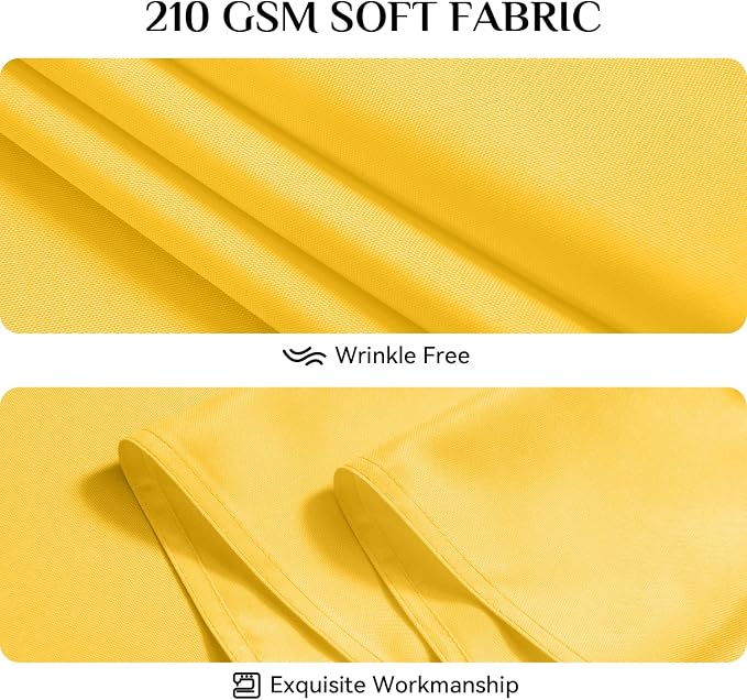 Softalker Rectangle Tablecloth, Waterproof Table Cloths Wrinkle Free Fabric Washable Polyester Table Cover for Dining Tables Party Outdoor Camping Parties Buffet - 60 x 120 inch, Yellow