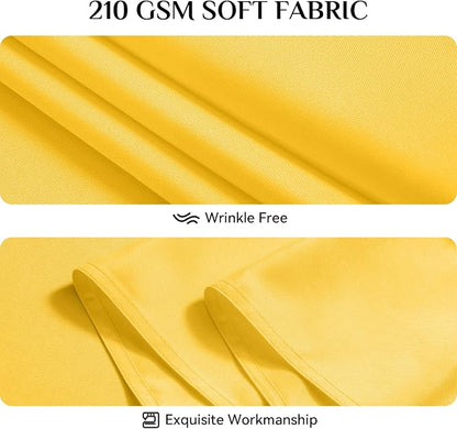Softalker Rectangle Tablecloth, Waterproof Table Cloths Wrinkle Free Fabric Washable Polyester Table Cover for Dining Tables Party Outdoor Camping Parties Buffet Wedding - 90 x 132 inch, Yellow