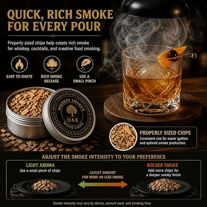 Cocktail & Whiskey Smoker Wood Chips, 8 Flavor Wood Chips Refill Set in Aluminum Tins for Cocktail Smoker Kit, Smoking Gun, Old Fashioned, Bourbon, Drinks, Cheese, Meat & Home Bar, Gift for Men