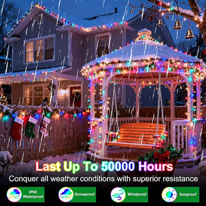 1500 LED 470FT Christmas String Lights, 12 Modes and Timer Memory Dimmable, Plug in Outdoor Waterproof Clear Wire Twinkle Fairy Light for for Xmas Yard Tree Wedding Party Outside Decor (Multicolor)