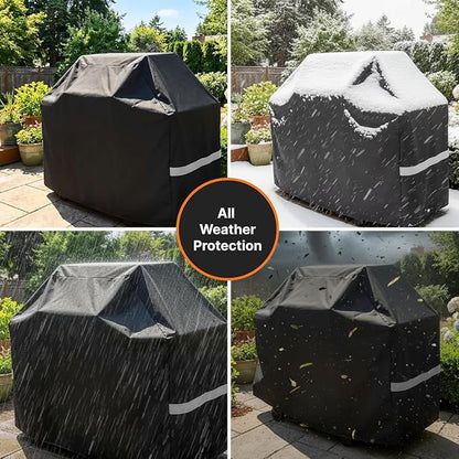 Grill Cover - 55 Inch Heavy Duty BBQ Grill Cover for Outdoor Grill, Waterproof, UV, Fade & Tear Resistant, Gas Grill Cover for Weber Charbroil Genesis Nexgrill and More