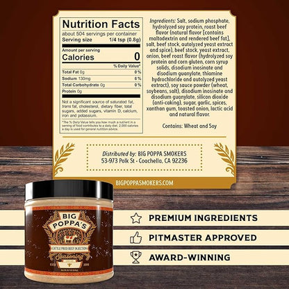 Big Poppa’s Cattle Prod Beef Injection – Competition-Tuned BBQ Brisket Injection for Juicy, Consistent Meat – Clean, Beef Marinade-Forward Blend for Ribs, and Steaks – Easy-Mixing Formula (19.7 Oz)