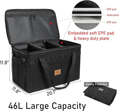 Tactical Camping Storage Bag Utility Tote Bag Camping Kitchen Organizer with Axe Holder & Shoulder Strap