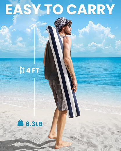 OutdoorMaster 7.2ft Beach Umbrellas for Sand with Sandbag & Anchor | 7.2ft Adjustable Umbrella for Beach, Wind Resistant, Portable UPF50+ Sunshade with Carry Bag for Patio