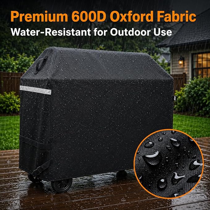 Hisencn 57 inch Grill Cover for Dyna Glo 5 Burner dgf510sbp, dgf510pbp-d, dge530bsp-d, Heavy Duty Waterproof Outdoor BBQ Cover for Dyna Glo Premium Grill, All Weather Protection, Fade and UV Resistant