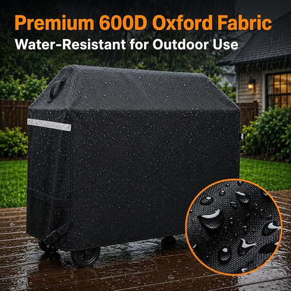 Hisencn 57 inch Grill Cover for Dyna Glo 5 Burner dgf510sbp, dgf510pbp-d, dge530bsp-d, Heavy Duty Waterproof Outdoor BBQ Cover for Dyna Glo Premium Grill, All Weather Protection, Fade and UV Resistant