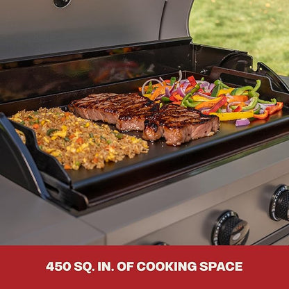 Tytus Anaheim 4-Burner Gas Grill with Prep Cart and Pellet Smoker Grill + Cover, Light, Griddle Insert - Modular Outdoor Kitchen, Quick Assembly, Outdoor Cooking, Kitchen Island for BBQ