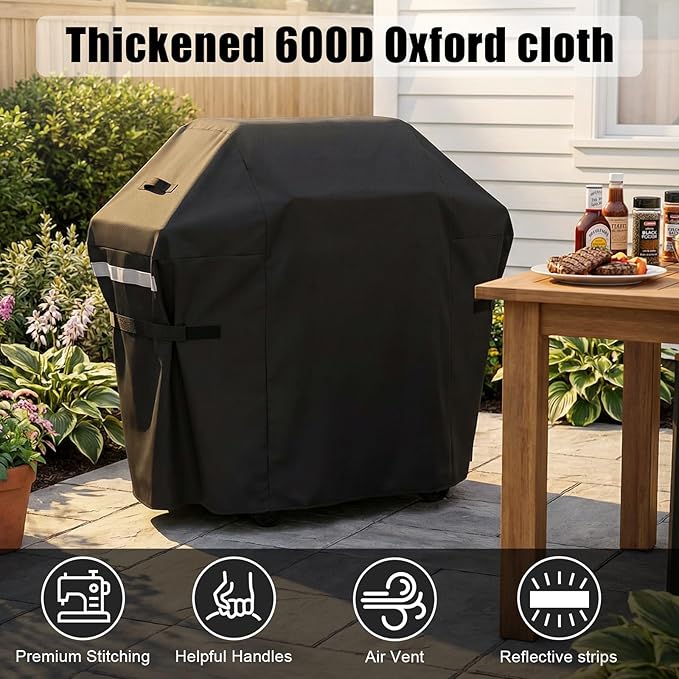 51 Inch Grill Cover for Weber Spirit 300 & Spirit 400 Series Grills, Heavy Duty Waterproof Rip-Proof BBQ Cover & Fade Resistant Covers for Weber Spirit E310, E315, E325, E330, E-425 and E-435