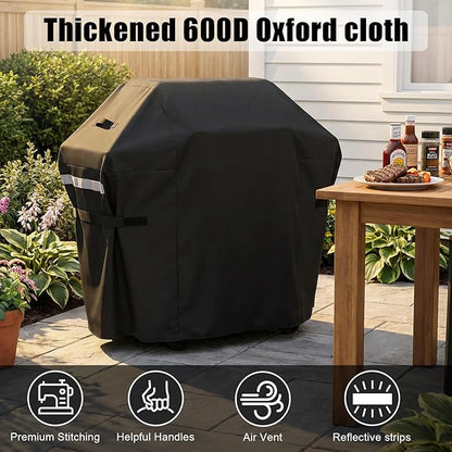 51 Inch Grill Cover for Weber Spirit 300 & Spirit 400 Series Grills, Heavy Duty Waterproof Rip-Proof BBQ Cover & Fade Resistant Covers for Weber Spirit E310, E315, E325, E330, E-425 and E-435