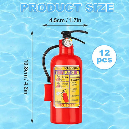 CCINEE 12Pack Fire Extinguisher Toys Mini Water Firemen Squirter Water Water Squirt Gun for Kids Teens Adults Summer Outdoor Games Birthday Swimming Pool Party Favors,4.2Inch