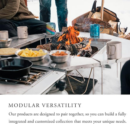 Snow Peak Takibi Fire and Grill, ST-032SETS, Made in Japan, Stainless Steel, Lifetime Product Guarantee