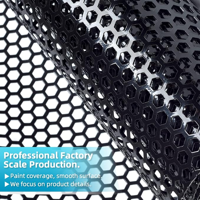AggAuto Universal 40"x13" Car Grill Mesh Honeycomb 8mm Spacing 3mm Black | Aluminum Alloy Automotive Grille Insert Bumper, One of the Most Multifunctional Shape Grids 100x33cm