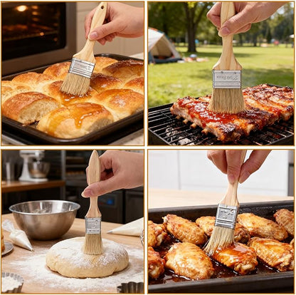 3 PCS Pastry Brush for Baking Basting Brush for Cooking Butter Brushes for Cooking BBQ Kitchen Baking Brushes Oil-Brush for Oil Sauce, Butter, Sauce