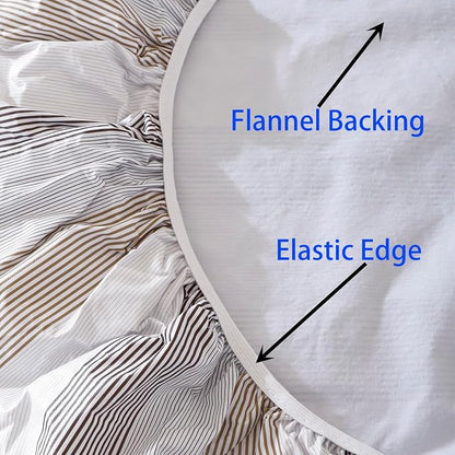 Walrus Round Vinyl Fitted Tablecloth with Flannel Backing Elastic Edge Design Table Cover Waterproof Oil-Proof PVC Table Cloth Stain-Resistant Best for 57"-66" Round
