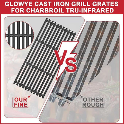 Emitter Plates and Grill Grates for Charbroil TRU Infrared 463355220 463367016 463242516 463246018 463346017 463242515, Grill Replacement for Charbroil Parts G466-2400-W1 G474-0017-W1