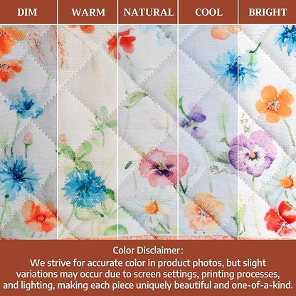 Maison d' Hermine Pot Holders 100% Cotton Heat Resistant Potholders 8" x 8" Hot Pads with Loop BBQ Cooking Baking Hotel Farmhouse Kitchen Handling Hot Pans Spring Summer (Pack of 2, Summer Whisper)