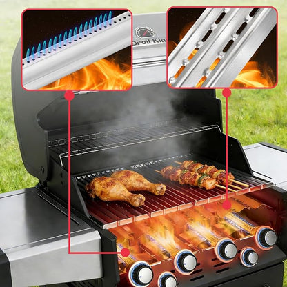 Grill Parts for Broil King 9221-64 9215-54 9221-54 9221-67 9235-24, Baron 320 340 420 440 Regal 490 Parts, for Broil King Baron Replacement Heat Plates & Burner Tubes,Stainless Steel