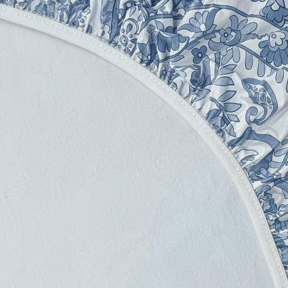 LIBERECOO Luxury Paisley Round Vinyl Tablecloth with Flannel Backing - Waterproof, Oilproof, Wipeable Dining Table Cover for Indoor/Outdoor Use