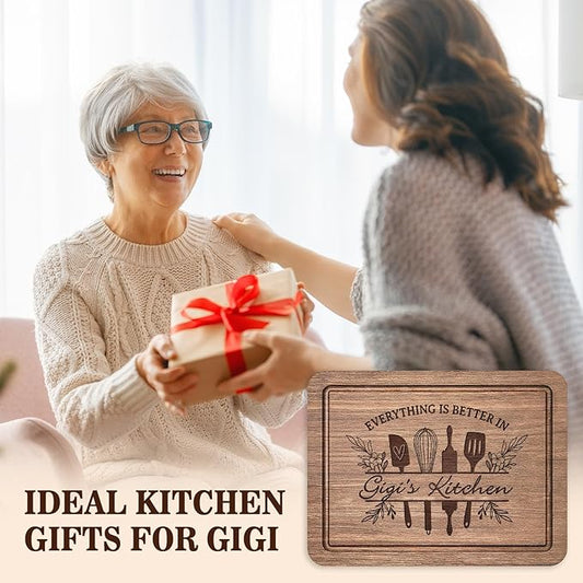 Gigi Gifts for Grandma, Premium Walnut Wood Cutting Board Gifts for Gigi, Gigi Birthday Gifts, Cool Kitchen Gifts for Gigi Grandma Grammy from Grandkids