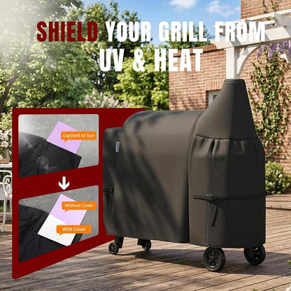 SHINESTAR Grill Cover for Pit Boss Austin XL&Rancher XL, 900D Oxford Fabric | Waterproof Tear‑Resistant, Fits PB1000D3,1000S,1100 Pro,1150 & Z Grill 1000 Pellet Grills, 62x24x47 in