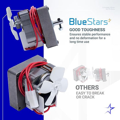 [2025 Upgraded] BlueStars 2.0RPM Grill Auger Motor Replacement Parts for Pit Boss, Traeger, Camp Chef, Z and Nexgrill Wood Pellet Grill Smoker - Universal Barbecue Auger Motor 120V 60Hz 2 Pole