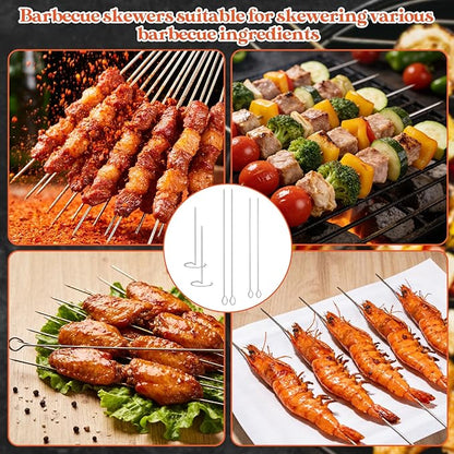 36 Pack 16.3in/14in/3.9in Stainless Steel Kabob Skewer for Grilling, Bacon Skewers, Metal Barbecue Skewers, Large and Mini BBQ Sticks for Baking, Camping, Family Gatherings