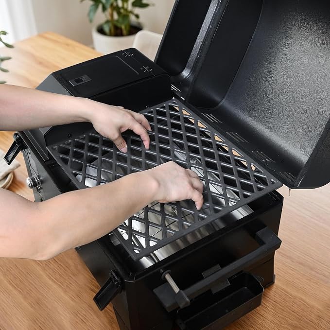 Grill Grates for Pit Boss 150 Series Smoker Parts Cast Iron Cooking Grid PB150 PB150PPG 150PPS PB150PPGS Smoking Rack Portable Tabletop Wood Pellet Replacement BBQ Accessory