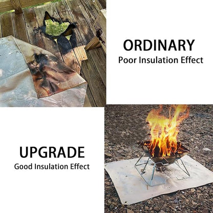 40" Fire Pit Mat Thickened Fireproof Wood Stove Under Grill Mat with Solo Stove for Wooden Deck BBQ Lawn Protection