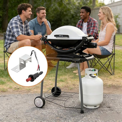 SafBbcue 80462 Grill Igniter Replacement for Weber Q1000/Q2000 Grill Accessories Replacement Parts,for Weber Q100 Q200 Gas Grill Ignitor for Weber 386001 386002 566001 Grill Parts, Ignition Button