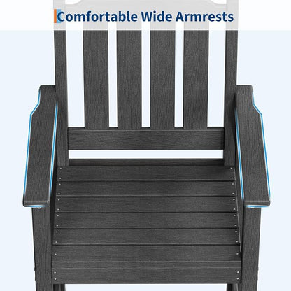 Garvee Outdoor Patio Bar Height Chair Set of 4, All-Weather HDPE Bar Height Barstools Widened Chair Set, Adirondack Chairs Set with Widened Armrests for Garden, Poolside, Bistro