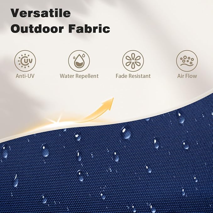 AreShark 15FT Large Rectangular Patio Umbrella with Solar Lights, Deep Navy | Rectangle Lighted Outdoor Umbrella with Crank, Double-Sided Market Umbrella with Base for Porch, Lawn, Pool, Backyard