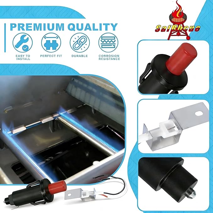 SafBbcue 80462 Grill Igniter Replacement for Weber Q1000/Q2000 Grill Accessories Replacement Parts,for Weber Q100 Q200 Gas Grill Ignitor for Weber 386001 386002 566001 Grill Parts, Ignition Button