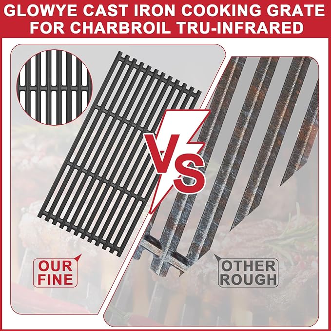 Emitter Plates and Cooking Grates Parts for Charbroil TRU-Infrared 463644220 463675016 463642316 466642416 463245518 Gas Grill, Grill Replacement for G362-2100-W1 G369-0030-W1