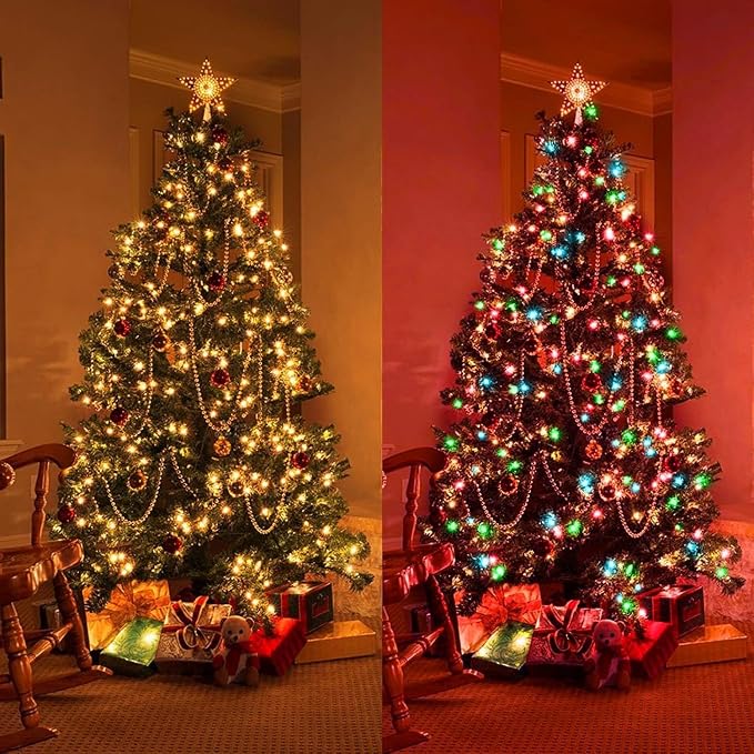 170ft 500 LED Christmas Lights, 3 in 1 Color Changing Christms Tree Lights | 11 Modes and Remote for Outdoor Indoor Decor Christms Light(Warm White & Multicolor & Combination) (170FT)
