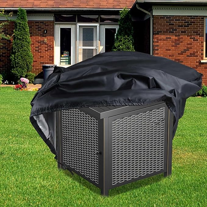 Saking Fire Pit Cover,32 inch Square Firepit Covers, Gas Fireplace Fire Pit Table Cover for Propane Fire Pit - 32 x 32 x 17 inch