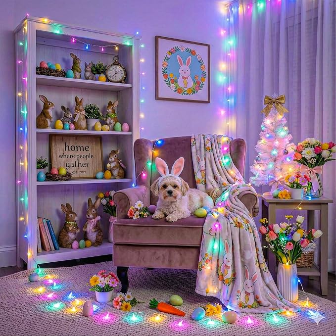262FT 800 LED Outdoor String Lights, Pastel Multicolor Christmas Lights | Plug in Waterproof 8 Modes Clear Wire String Twinkle Lights for Bedroom Easter Outside Patio Yard Xmas Party Decorations