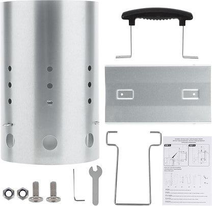 E500 Larger Charcoal Chimney Starter with 60Pcs Charcoal Starter, Coal Chimney Starter for Grill, BBQ Fire Starter Kit