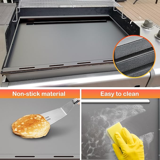 Grill Griddle for Weber Genesis 300 Grill E310, E330, E320-6788 Full Size Griddle Insert for Genesis S310, S320, S330 Gas Grills, for Weber Part 7524, 7528