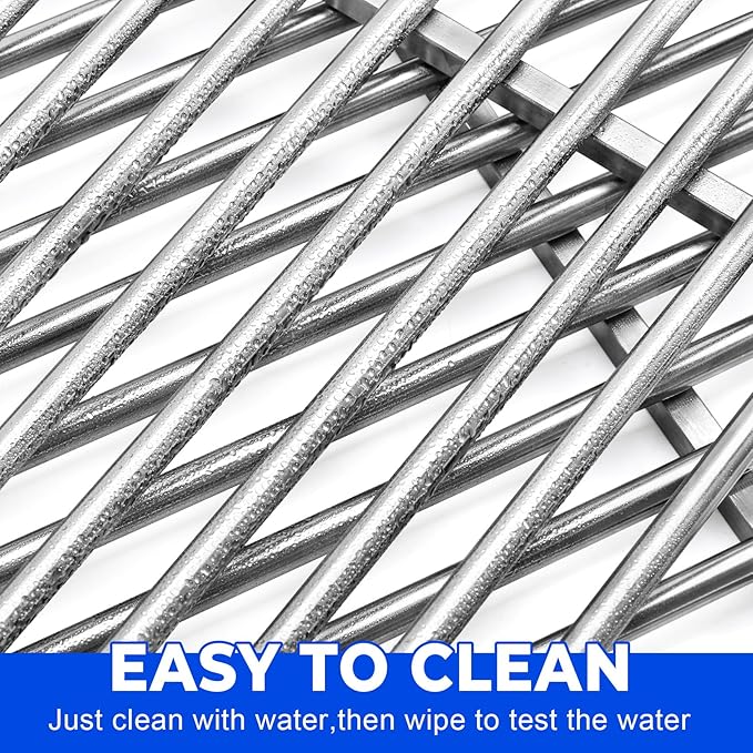 GGC Stainless Steel Grill Grates for Chargriller 3001, 5050, 3008, 3030, 4000, 5252, 19 3/4" Grill Grates Replacement for King Griller 3008, 5252 and Others, 3 PCS Cooking Grid Grates for Chargriller