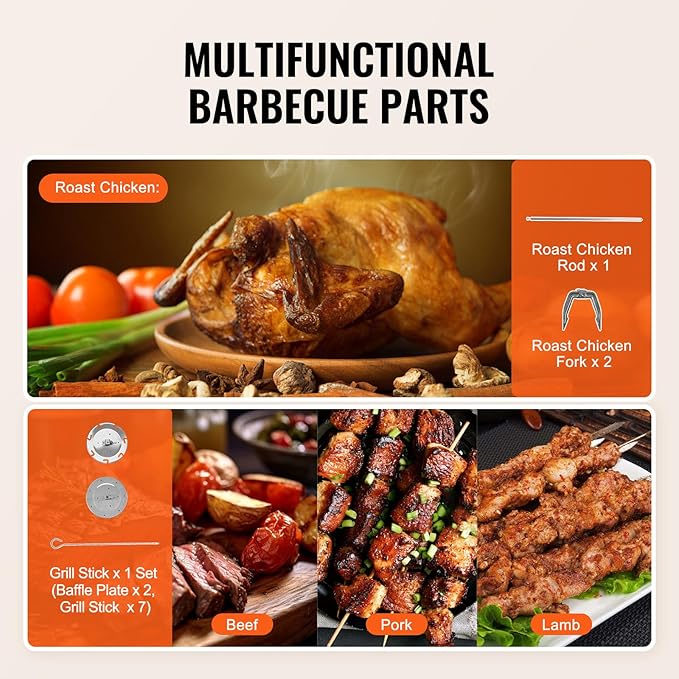 VEVOR Shawarma Grill Machine, Vertical Chicken Shawarma Cooker Machine Countertop, Electric Stainless Steel Broiler Gyro Rotisserie Oven Doner Kebab Machine, for Home Restaurant Kitchen Parties
