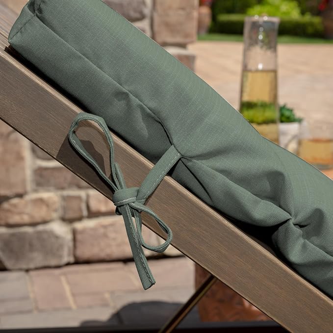 Arden earthFIBER Outdoor Chaise Cushion, 21 x 72, Rain-Proof, Fade Resistant, Cushion for Chaise Lounger Sage Green Texture