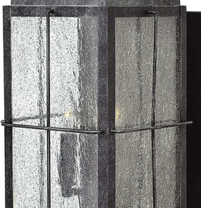 Hinkley Bingham Large Wall Mount Outdoor Lantern w/Lumiglo, Greystone