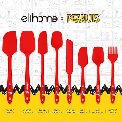 Elihome × Peanuts Silicone Basting Brush (8.75”) – Heat Resistant to 600°F, Food-Grade Platinum Silicone, Seamless 1-Piece Design, Non-Stick Safe, Dishwasher Safe, Red