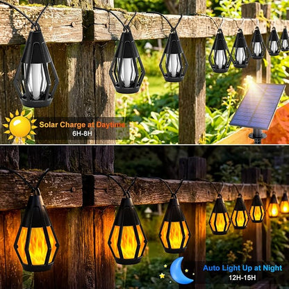 Vivideal Solar String Lights Outdoor 31FT 10 LED Solar Halloween Lights | Orange Halloween Lights Outdoor Waterproof for Gazebo Patio Garden Porch Party Christmas Tree Halloween Decorations