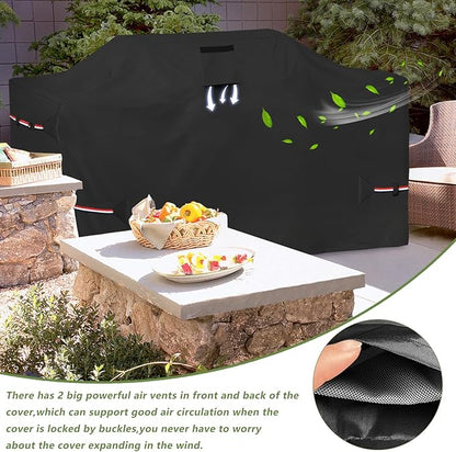 98 Inch Island Grill Cover - 600D Heavy Duty Waterproof All Weather Protection Outdoor Cover,Black