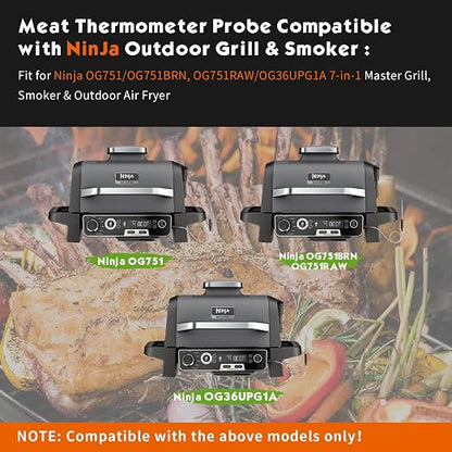 Replacement Thermometer Meat Probe for Ninja OG751 Woodfire Pro Outdoor Grill & Smoker Compatible with Ninja OG700 Series adn OG36UPG1A, BBQ Grills Accessories, 127HY751, 1 Pack