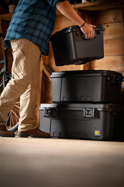 Plano Sportsman's Trunk, Medium 3 Pack, Black, Lockable Storage Box, Medium Storage Bins for Indoor and Outdoor Spaces, Easy to Carry, Secure and Transport, Airline Friendly